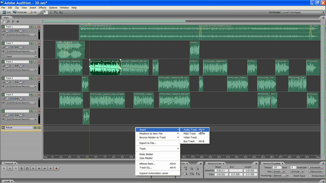 mixing in adobe audition